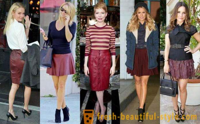 Hvad skal bære med en bordeaux nederdel Tips og kombination af farver