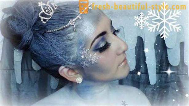 Makeup Snow Queen: optioner makeup og foto