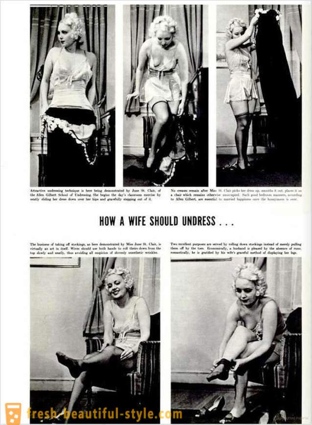 Hvordan at klæde sig i soveværelset: instruktion i 1937 for kvinder