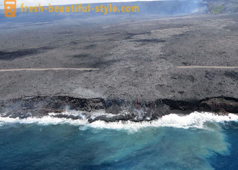 Vulkanske lavastrømme fra Kilauea Hawaii