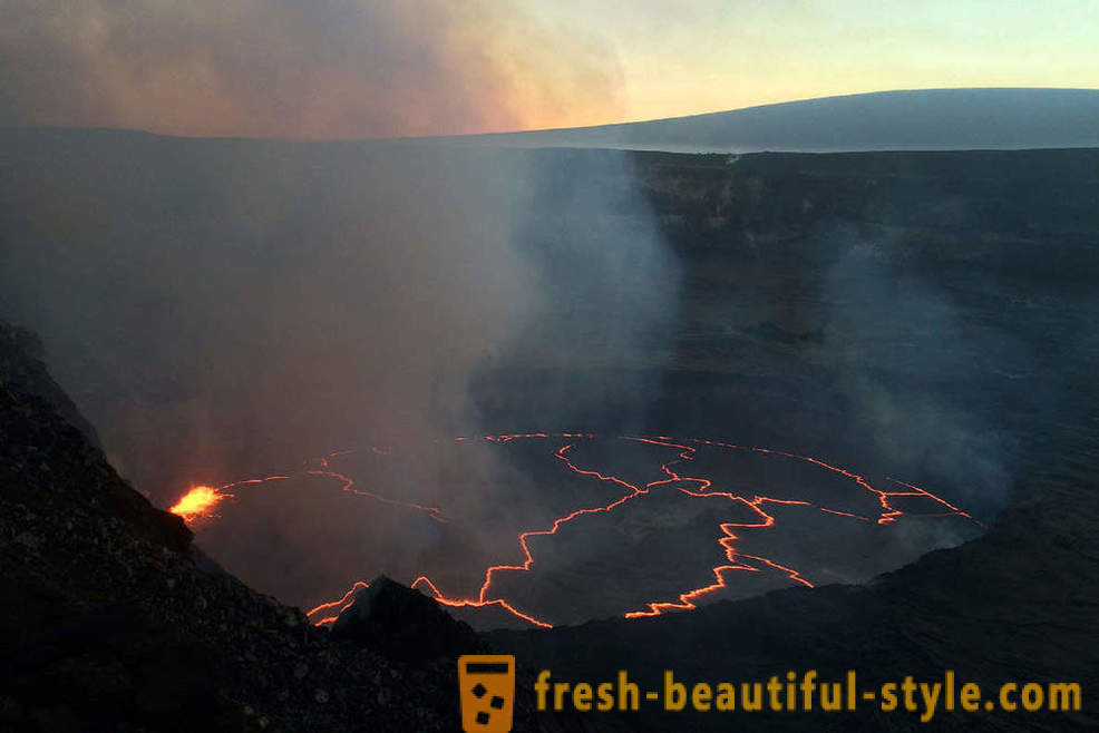 Vulkanske lavastrømme fra Kilauea Hawaii