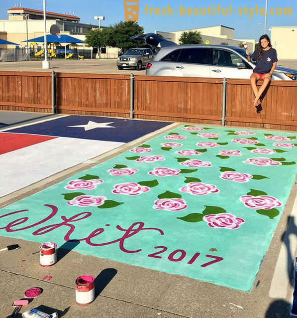 Amerikanske studerende fik lov til at male sin egen parkeringsplads