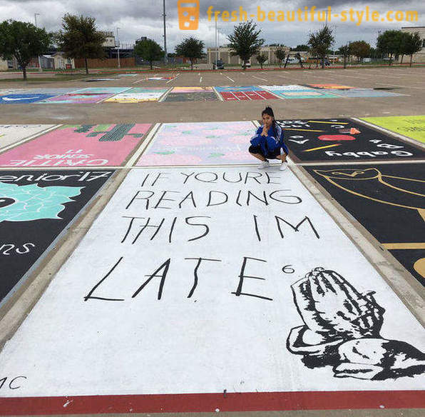 Amerikanske studerende fik lov til at male sin egen parkeringsplads