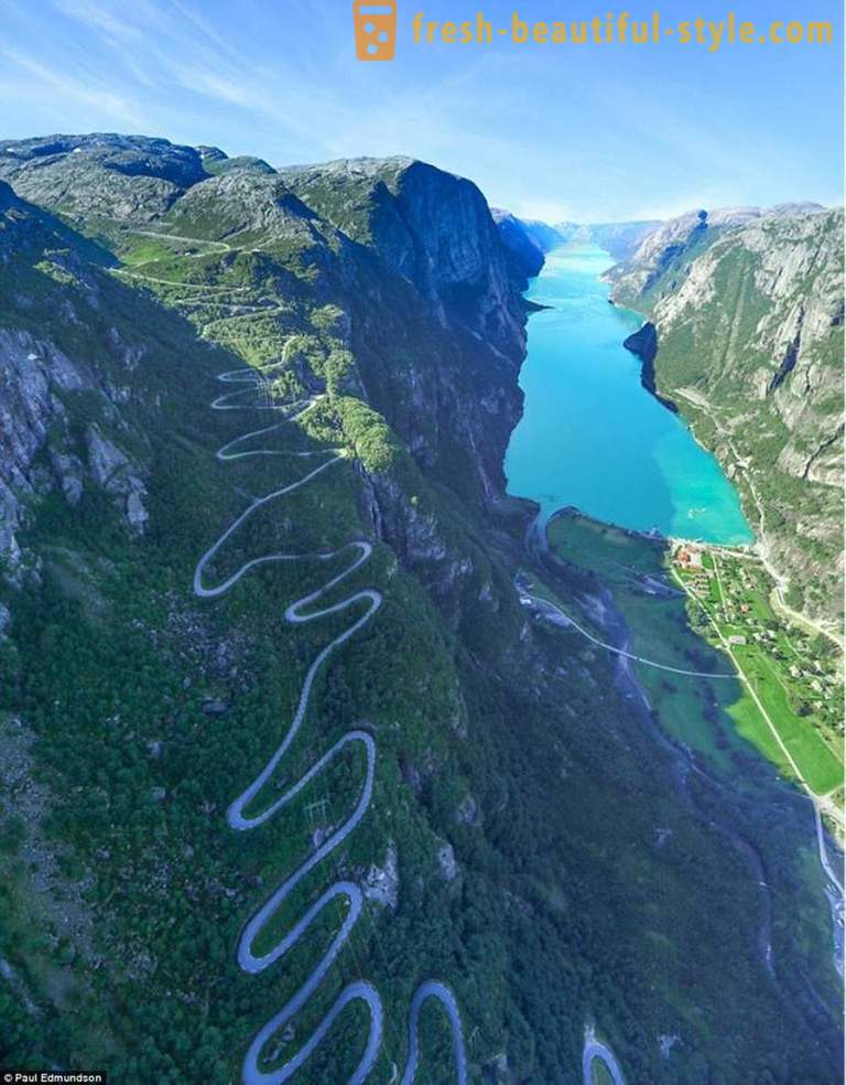 Skønheden i de norske fjorde i arbejdet i britiske fotograf