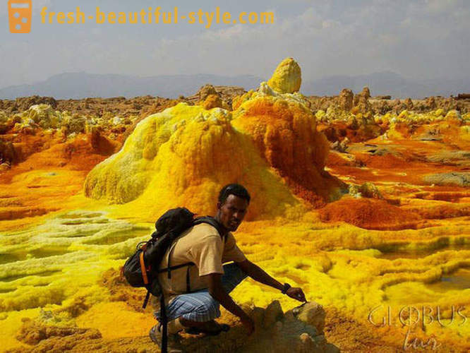Dallol vulkan i Etiopien