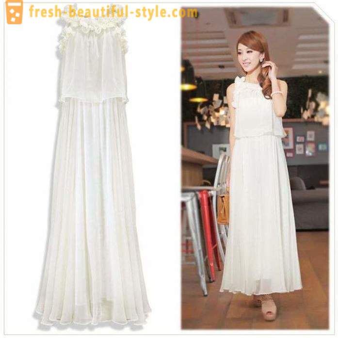 Lang hvid kjole - et særligt element af kvinders garderobe