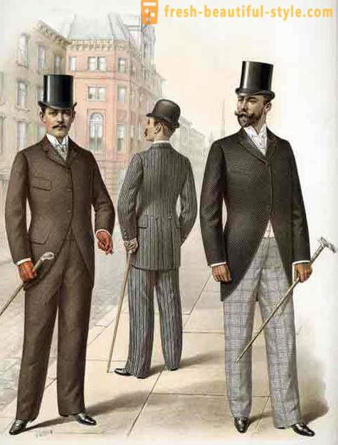 Mænds mode af det 19. århundrede. tendenser